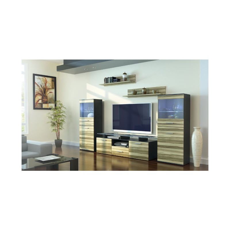 Ensemble de meuble tv design noir/effet bois en promo actuellement sur http://www.meublesdiscountenligne.com